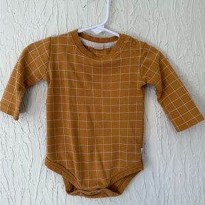 Hallmark Mustard Checkered Kids Bodysuit